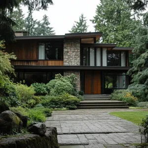Chic Mid Century Retreat Amidst Whispers of Nature