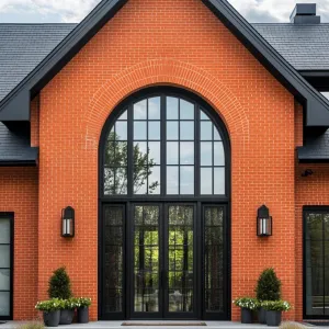 Preview of Striking Orange Brick Facade with Arched Windows