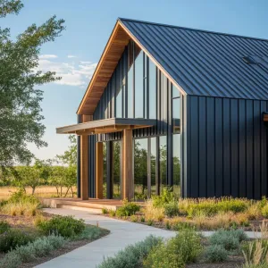 A Contemporary Barn with Gleaming Glass