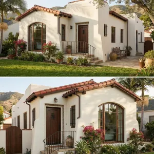 Mountain Embraced Courtyard Spanish Bungalow