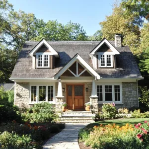 Stone Cottage with Twin Gable Charm
