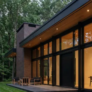 Glass Line Retreat In Black Brick
