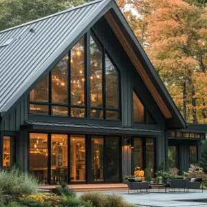 Gleaming Glass Haven in Autumn’s Embrace