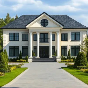 Grandiose White House With Pillared Poise