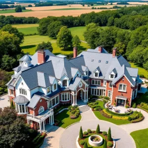 Majestic Brick Homestead Overlooking Serene Fields