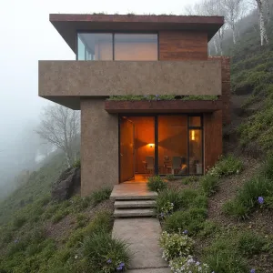 Whimsical Retreat: A Playful Perch on the Misty Slope