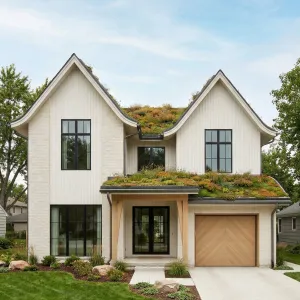 Gabled Garden Roof Suburban Cottage