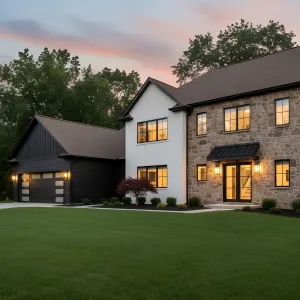 Stone-Clad Colonial With Modern Edge