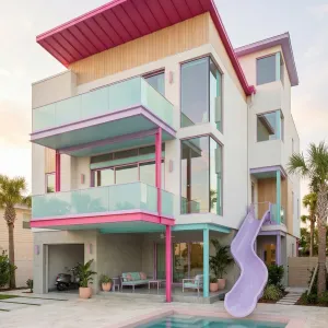 Pastel Playhouse Villa With Pool Slide