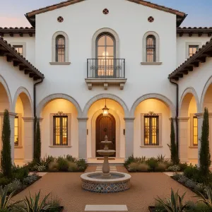 Courtyard Serenade With Terracotta Eaves