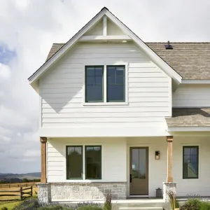 Country Porch Farmhouse With Fresh Gable Lines