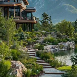 Mountain Mansion with a Scenic Pathway