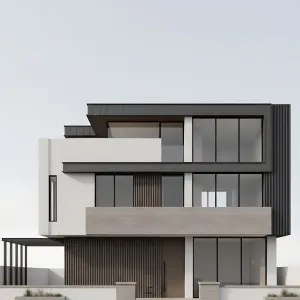 Graphite Ribbons Courtyard Front