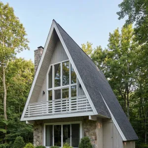 Stone Base Woodland A Frame Chalet