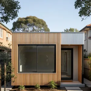 Compact Oasis: Urban Steel Retreat