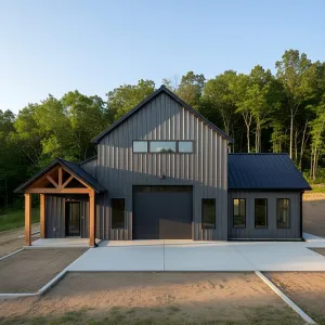 Graphite Gable Timber Entry Barndo