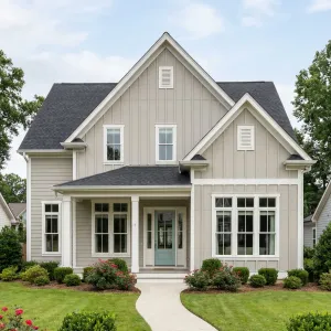 Soft Taupe Gable Porch Retreat