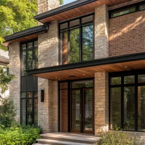 Mid-century Brick With Antique Stonework Accents