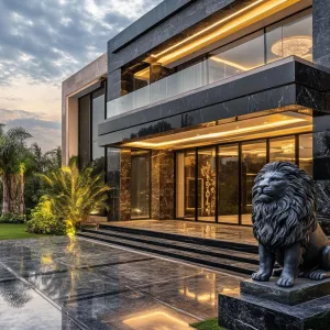 Architectural Majesty: A Gilded Guardian Paradise