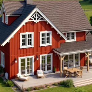 Red Retreat with Rustic Radiance