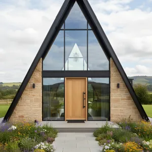 A-Frame Delight: Stone and Glass Fusion