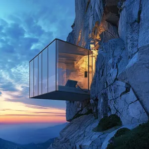 Floating Cabin Over Cliff