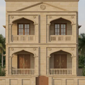 Desert Court Residence With Arched Verandas