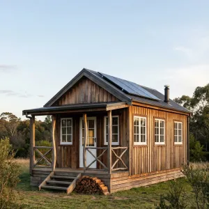 Offgrid Porchfront Solar Cabin Studio