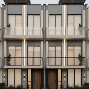 Night-Stripe Twin Balcony Rowfront