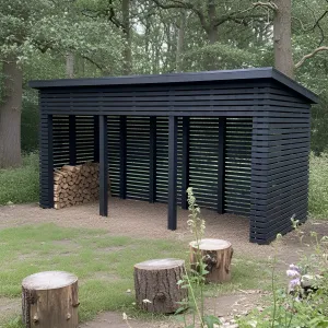 A Log Lodge in a Lush Landscape