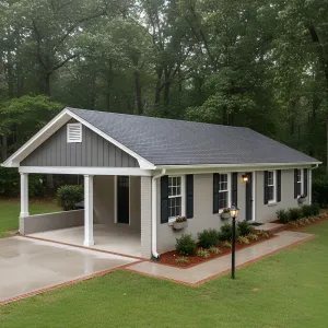 Shaded Carport Brick Ranch