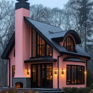 Dusk Glow Over a Rosy Retreat