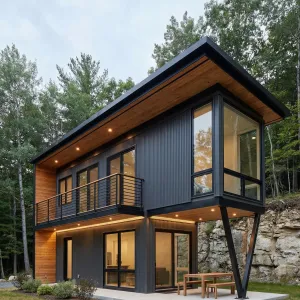 Cantilevered Ravine Container Loft Retreat