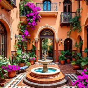 Bougainvillea Bliss and Fountain Frolic