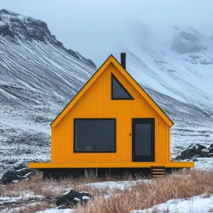 Daring Yellow Haven Under Winter Skies