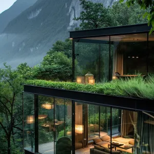 Eco-Friendly Glass Terrace Cabin