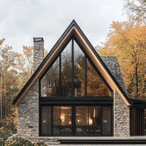 Timeless Stone Chalet with a Glassy Gaze