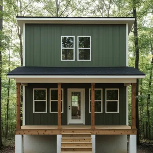 Forest-Hued Porch Cabin