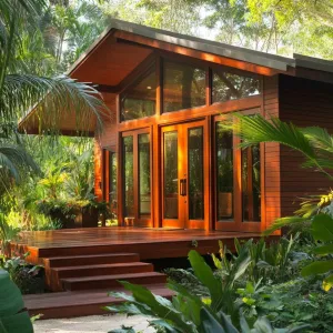 Tropical Timber Treasure with Sunlit Warmth