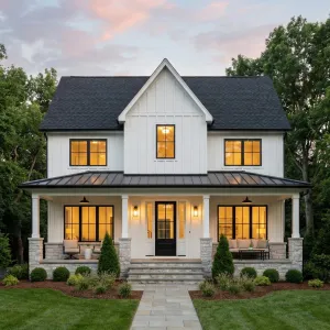 Sunset Glow Farmhouse With Dark Peak