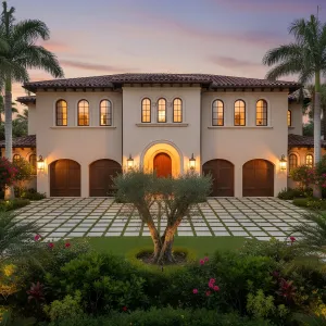 Mediterranean Oasis at Dusk