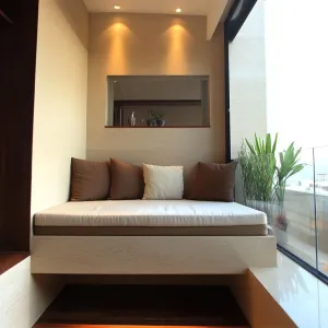Minimalistic Balcony With Built-in Seating