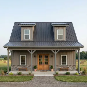 Steel Farmhouse With Cozy Dormers