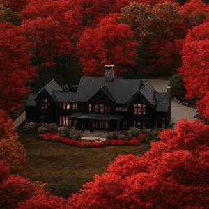 Autumnal Dreamscape with Scarlet Surround