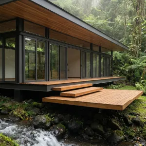 Streamside Pavilion Villa With Floating Deck