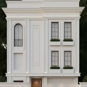 Minimalist Cornice Townhouse Elevation