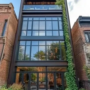 Preview of Towering Glass Monolith Among Brick Giants