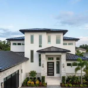 Sleek Coastal White Stucco Retreat