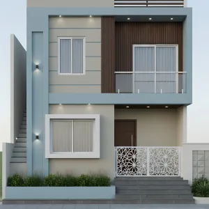 Aqua Frame G+1 Modern Facade