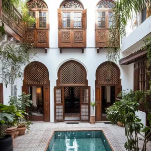 Whimsical Windows and Placid Poolside